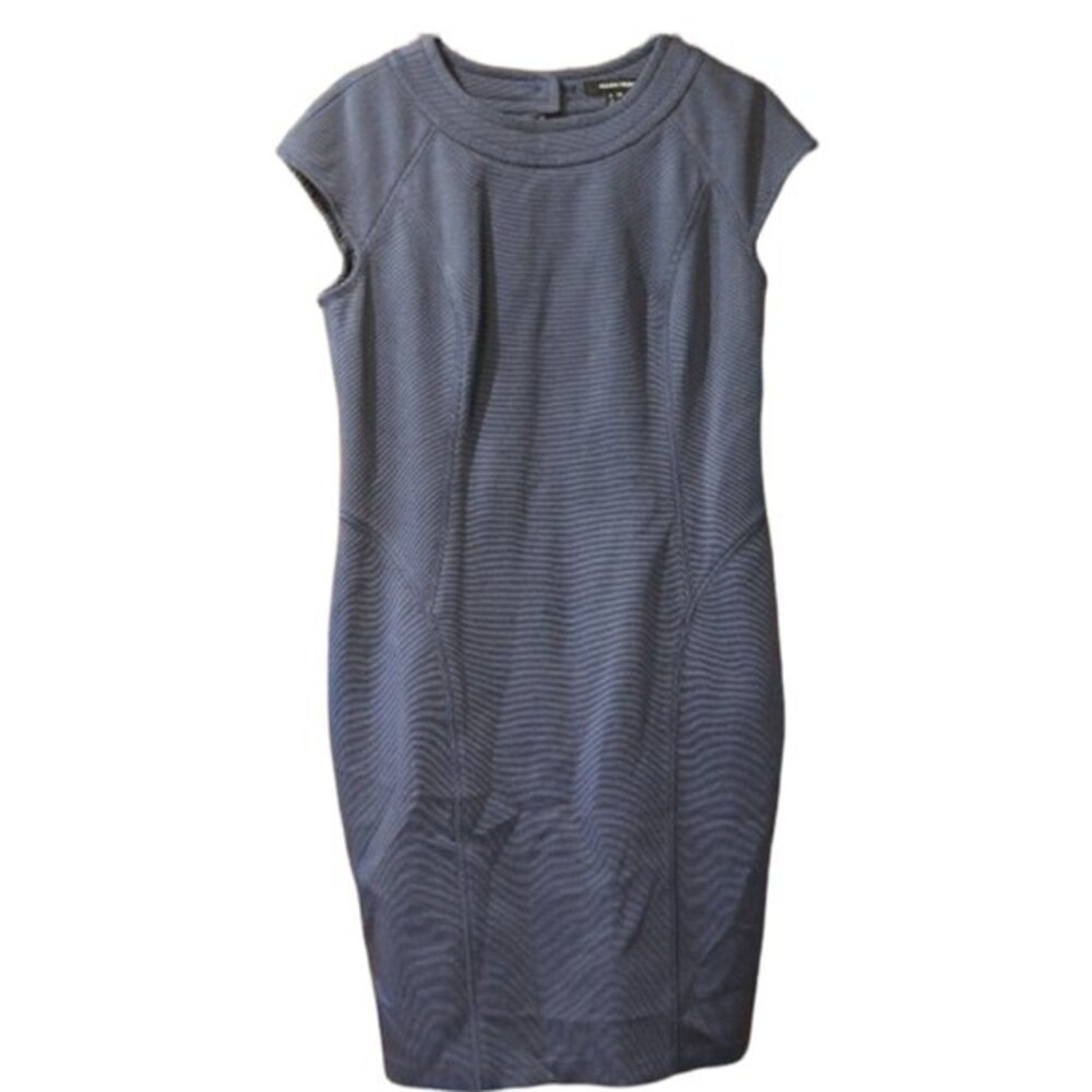 Ellen Tracy Slate Blue Wool Career Sleeveless Wiggle Dress 10